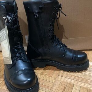 Black Lace-Up Combat Boots